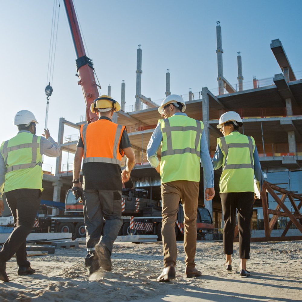 Diverse,Team,Of,Specialists,Inspect,Commercial,,Industrial,Building,Construction,Site. Diverse,Team,Of,Specialists,Inspect,Commercial,,Industrial,Building,Construction,Site.