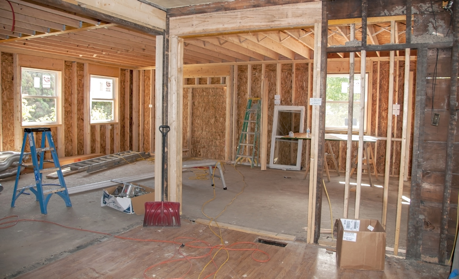 New,Construction,Addition,Being,Added,To,Old,Home