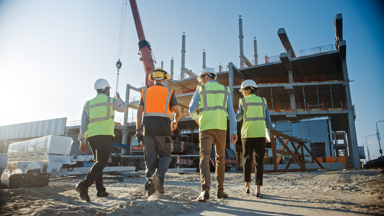 Diverse,Team,Of,Specialists,Inspect,Commercial,,Industrial,Building,Construction,Site. Diverse,Team,Of,Specialists,Inspect,Commercial,,Industrial,Building,Construction,Site.